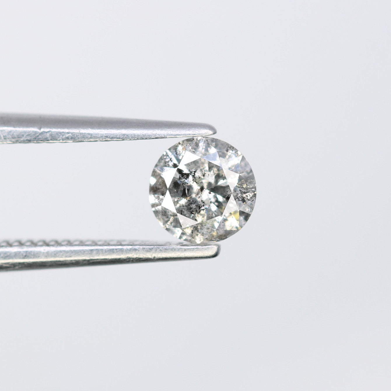 Unique 0.36 CT Salt & Pepper Round Brilliant Cut Diamond | Perfect for Engagement Rings - JayKrishna Diamond