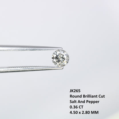 Unique 0.36 CT Salt & Pepper Round Brilliant Cut Diamond | Perfect for Engagement Rings - JayKrishna Diamond