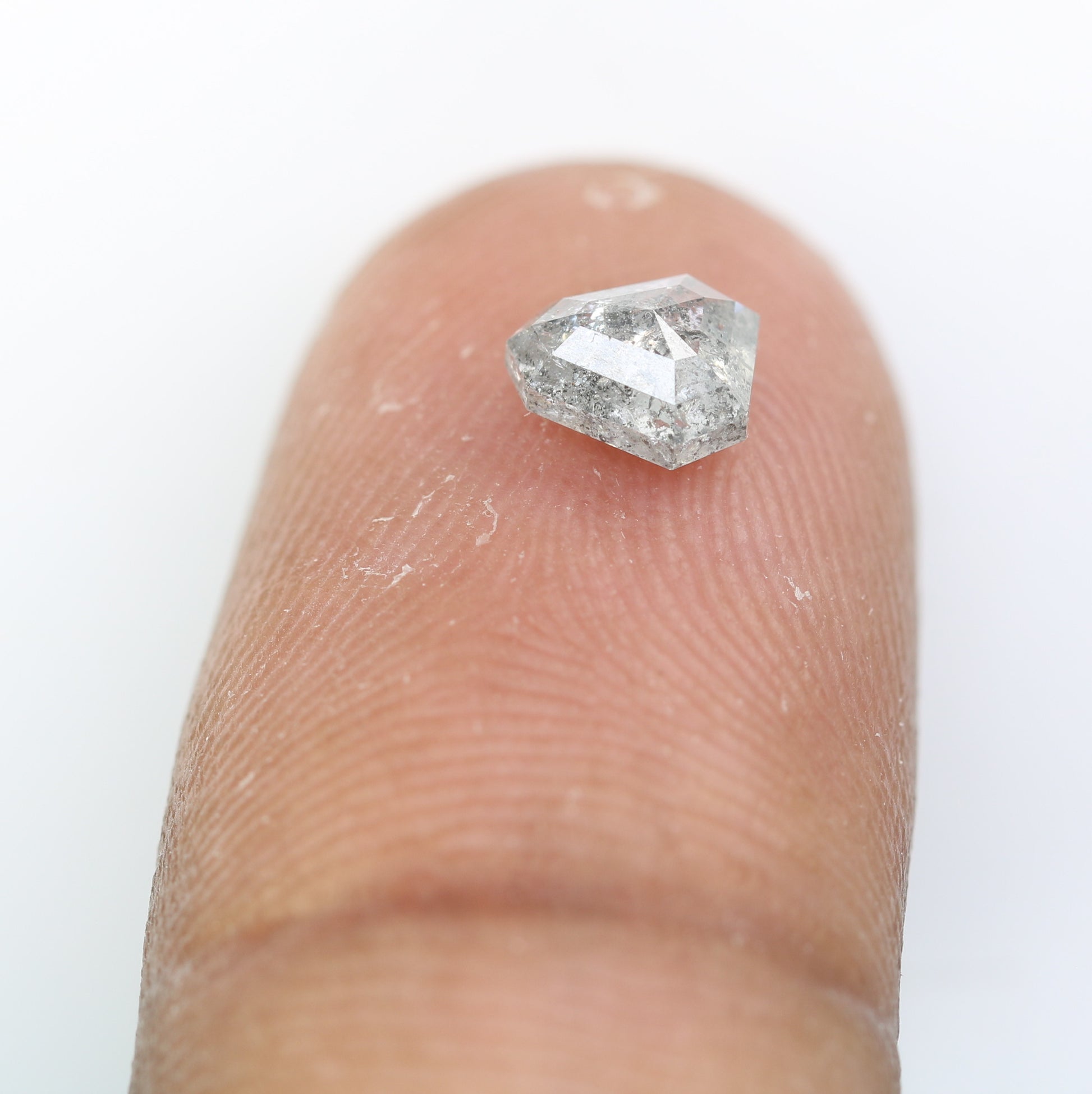 0.92 CT 6.00 MM Geometric Shape Salt And Pepper Diamond For Wedding Ring - JayKrishna Diamond