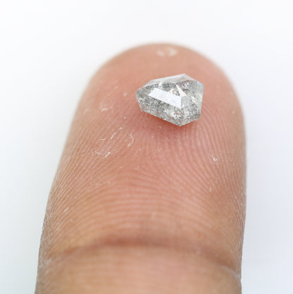 0.92 CT 6.00 MM Geometric Shape Salt And Pepper Diamond For Wedding Ring - JayKrishna Diamond
