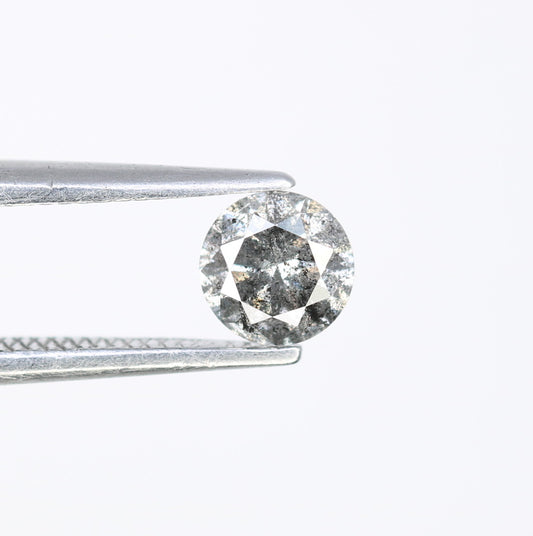 0.44 CT Loose Salt and Pepper Round Brilliant Cut Diamond for Engagement Ring and Unique Artisan Jewelry Design - JayKrishna Diamond
