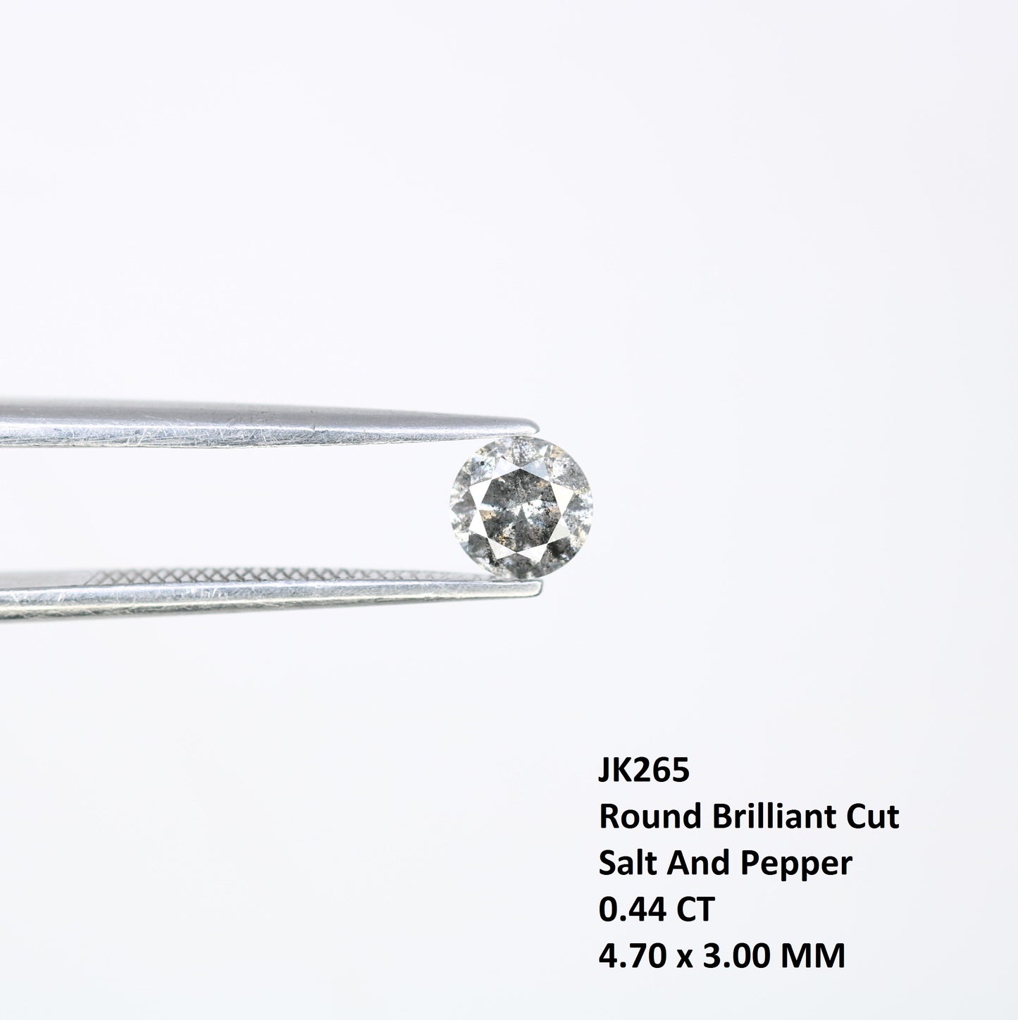 0.44 CT Loose Salt and Pepper Round Brilliant Cut Diamond for Engagement Ring and Unique Artisan Jewelry Design - JayKrishna Diamond
