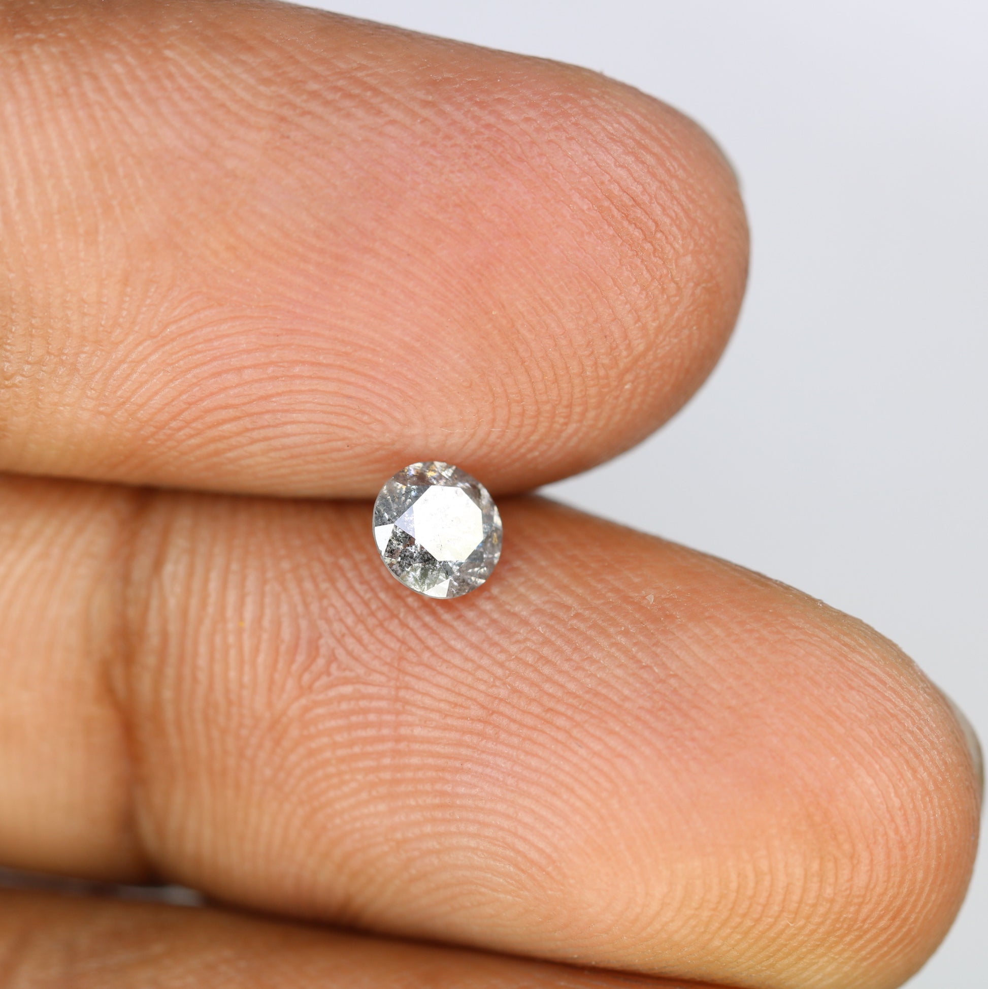 0.44 CT Loose Salt and Pepper Round Brilliant Cut Diamond for Engagement Ring and Unique Artisan Jewelry Design - JayKrishna Diamond