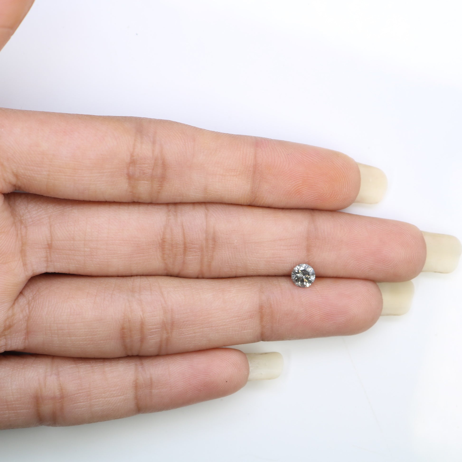 0.44 CT Loose Salt and Pepper Round Brilliant Cut Diamond for Engagement Ring and Unique Artisan Jewelry Design - JayKrishna Diamond