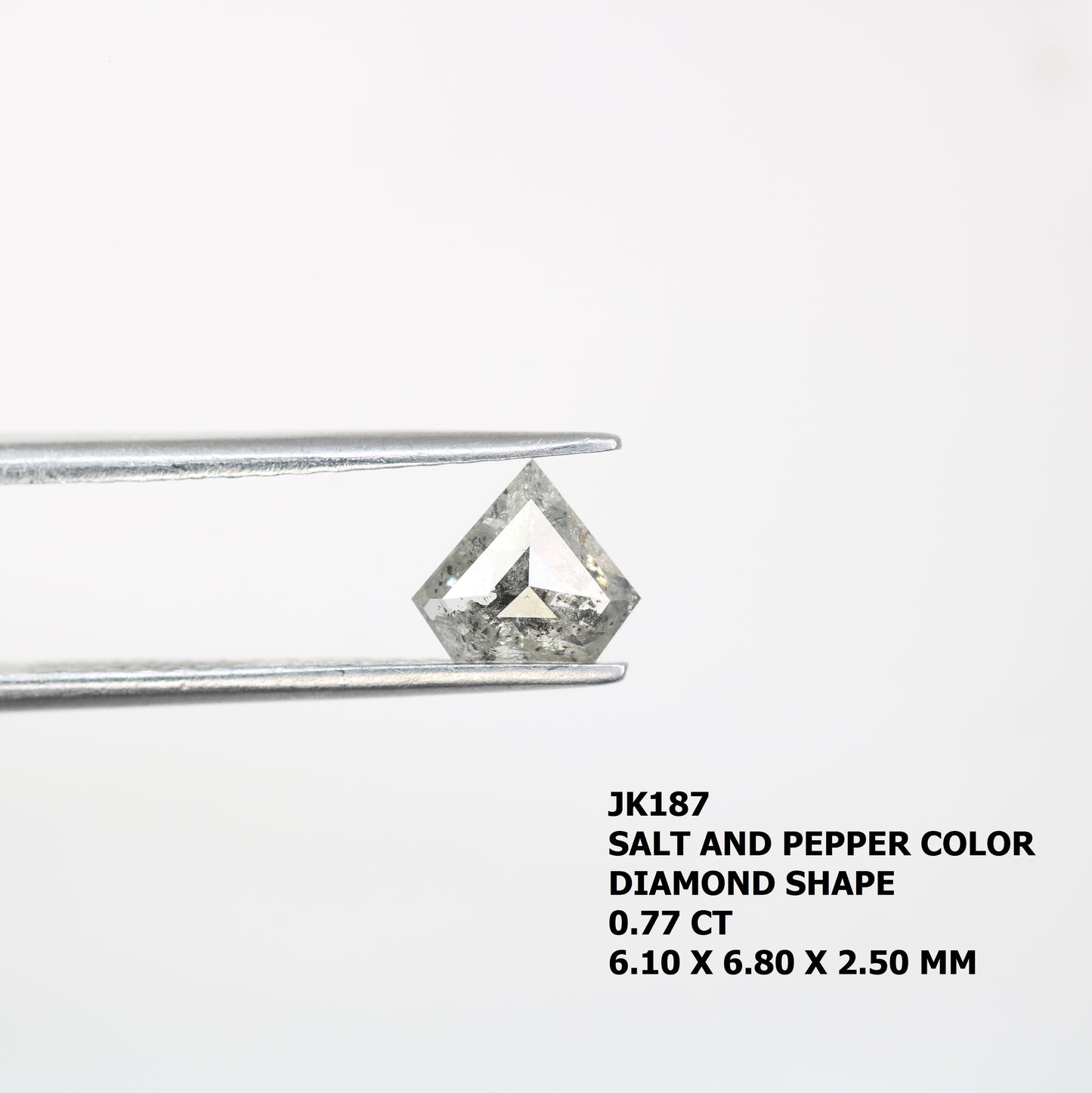0.77 CT Diamond Cut Salt And Pepper Natural Diamond For Engagement Ring - JayKrishna Diamond