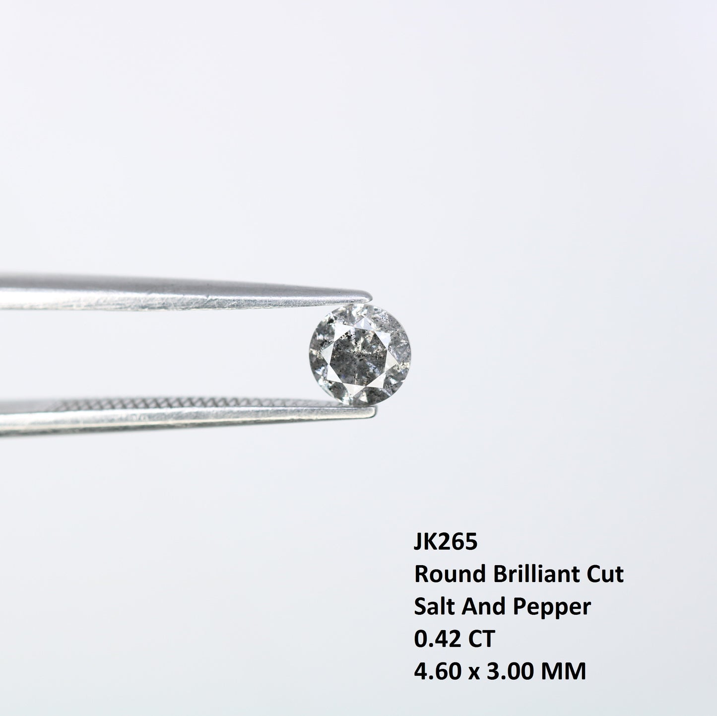 Unique 0.42 CT Salt & Pepper Round Brilliant Cut Diamond | Perfect for Engagement Rings | 4.60 MM - JayKrishna Diamond