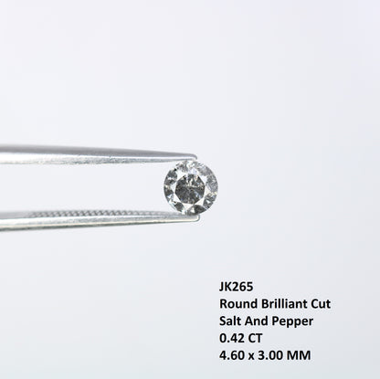 Unique 0.42 CT Salt & Pepper Round Brilliant Cut Diamond | Perfect for Engagement Rings | 4.60 MM - JayKrishna Diamond