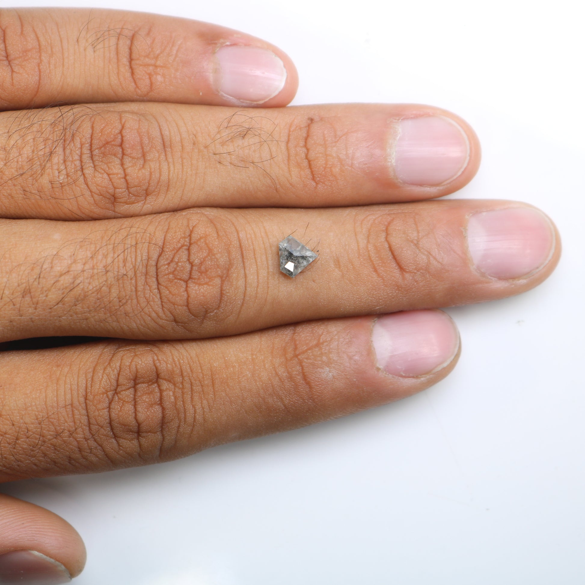0.77 CT Diamond Cut Salt And Pepper Natural Diamond For Engagement Ring - JayKrishna Diamond