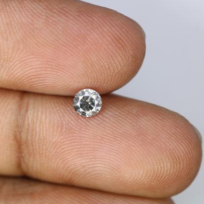 Unique 0.42 CT Salt & Pepper Round Brilliant Cut Diamond | Perfect for Engagement Rings | 4.60 MM - JayKrishna Diamond