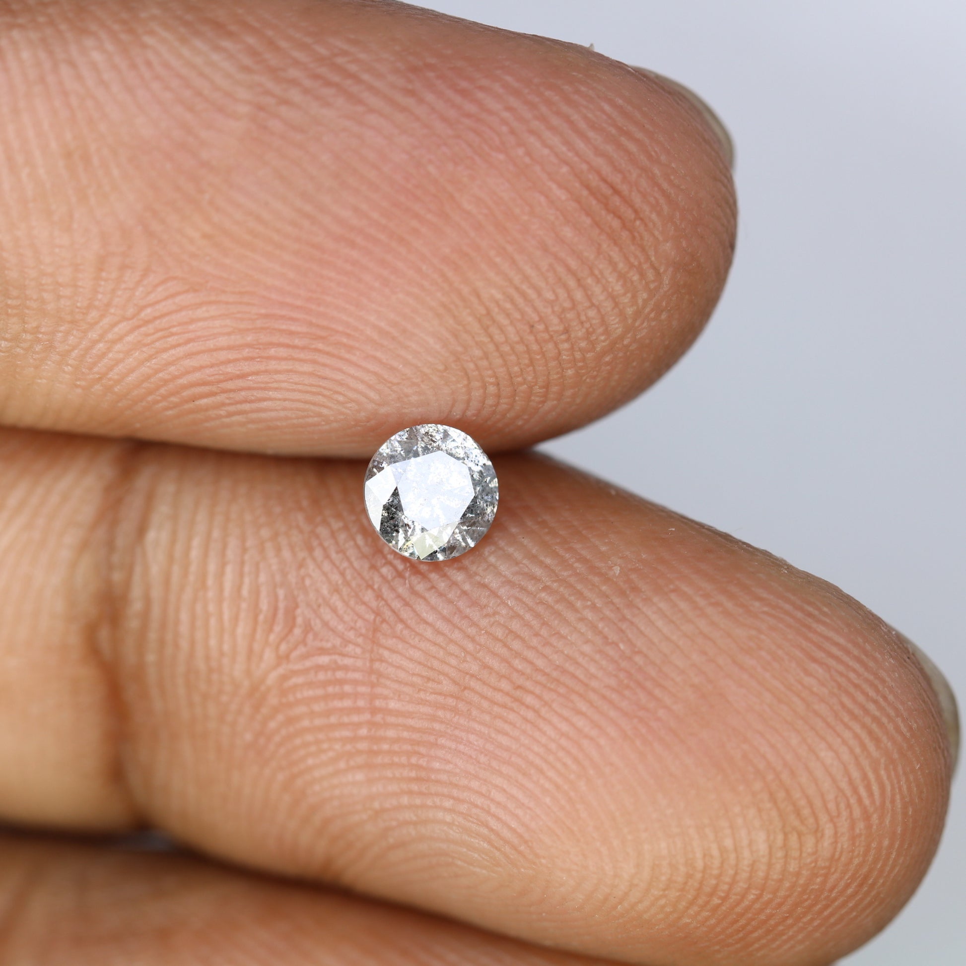 Unique 0.42 CT Salt & Pepper Round Brilliant Cut Diamond | Perfect for Engagement Rings | 4.60 MM - JayKrishna Diamond