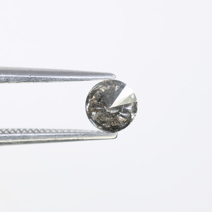 0.37 CT Round Brilliant Cut Salt and Pepper Diamond 4.50 x 2.80 MM | Natural Gemstone for Custom Engagement Rings, Unique Ethical Jewelry & Artisan Bridal Rings - JayKrishna Diamond