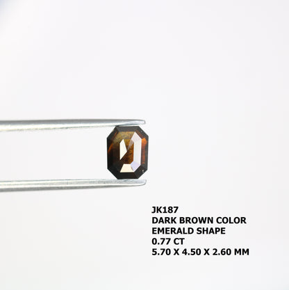0.77 CT Dark Brown Emerald Shape Natural Loose Diamond For Engagement Ring - JayKrishna Diamond