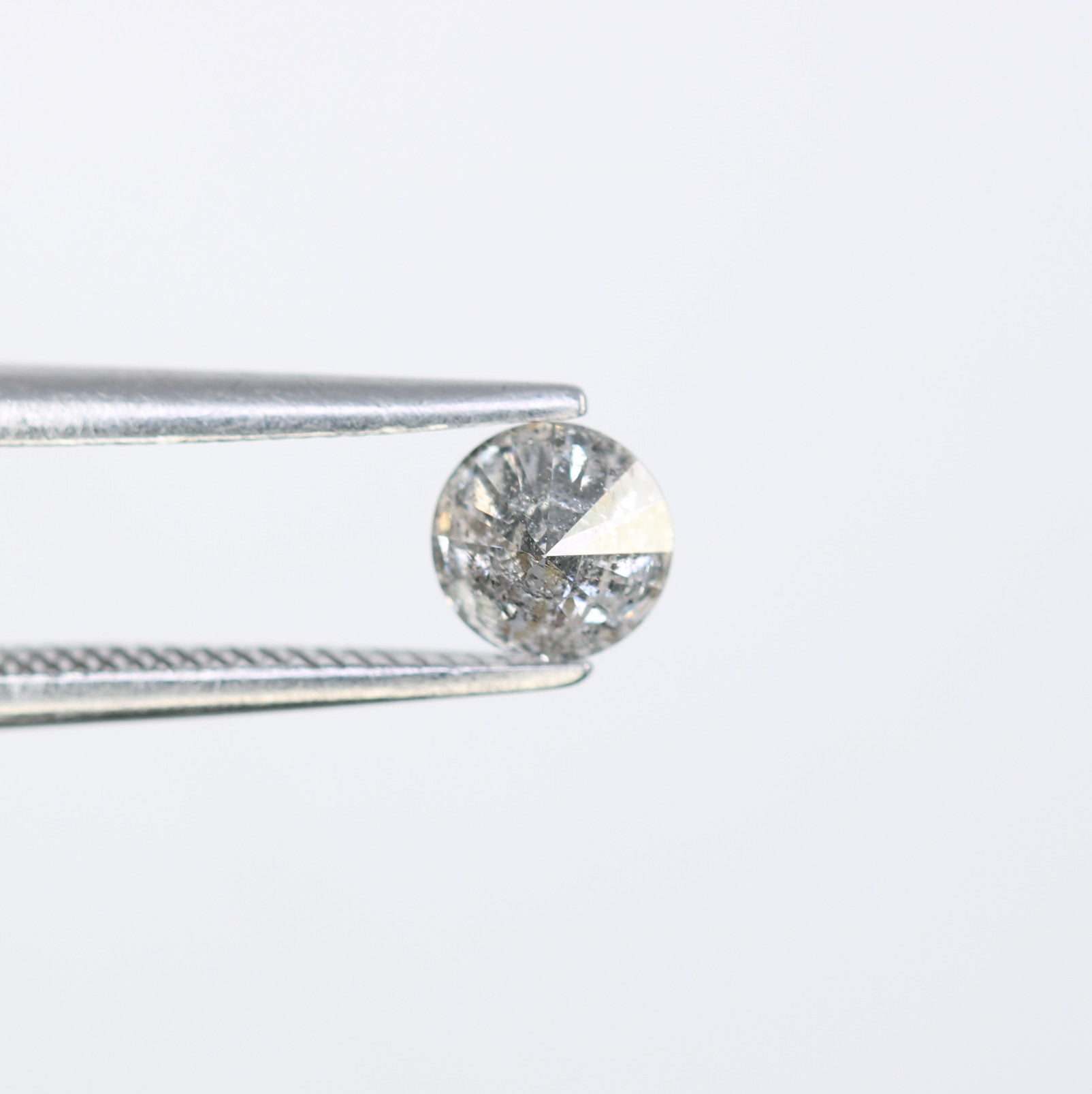 0.37 CT Round Brilliant Cut Salt and Pepper Diamond 4.60 MM | Natural Gemstone for Custom Engagement Rings, Unique Ethical Jewelry & Artisan Wedding Bands - JayKrishna Diamond