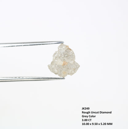 3.00 CT Raw Rough Irregular Cut Grey Diamond For Wedding Ring - JayKrishna Diamond