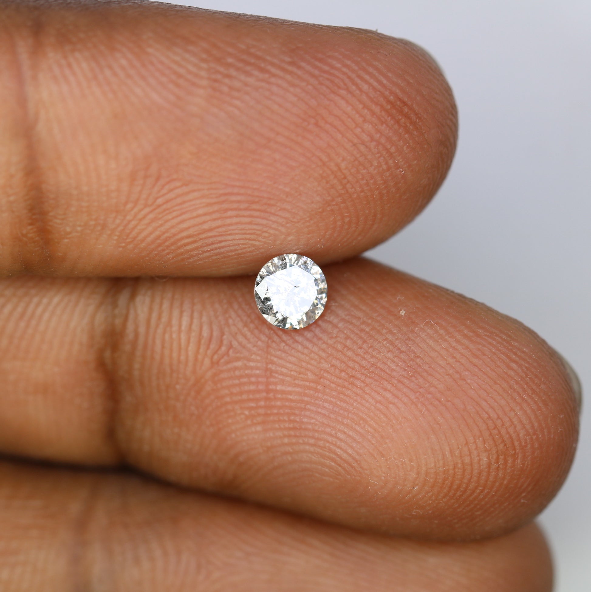 0.37 CT Round Brilliant Cut Salt and Pepper Diamond 4.60 MM | Natural Gemstone for Custom Engagement Rings, Unique Ethical Jewelry & Artisan Wedding Bands - JayKrishna Diamond