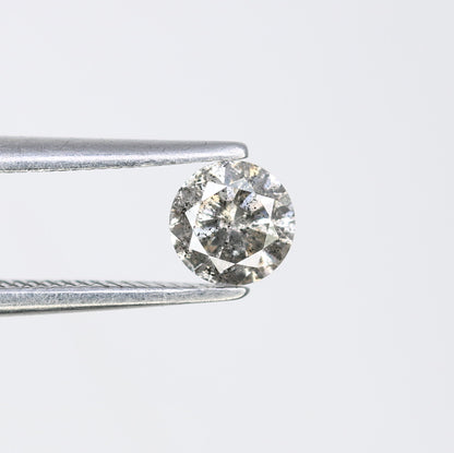 Unique 0.41 CT Salt & Pepper Round Brilliant Cut Diamond | Perfect for Engagement Rings | 4.70 x 2.80 MM - JayKrishna Diamond