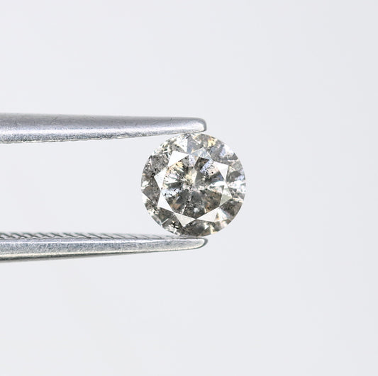 Unique 0.41 CT Salt & Pepper Round Brilliant Cut Diamond | Perfect for Engagement Rings | 4.70 x 2.80 MM - JayKrishna Diamond