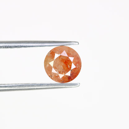 0.86 CT Natural Round Brilliant Cut Peach Loose 5.40 MM Diamond For Proposal Ring - JayKrishna Diamond