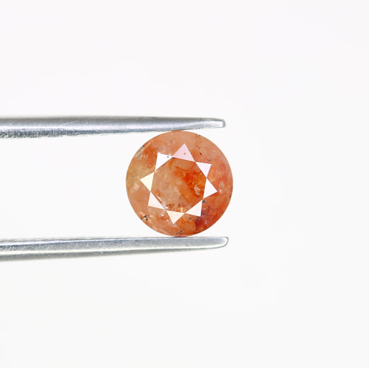 0.86 CT Natural Round Brilliant Cut Peach Loose 5.40 MM Diamond For Proposal Ring - JayKrishna Diamond