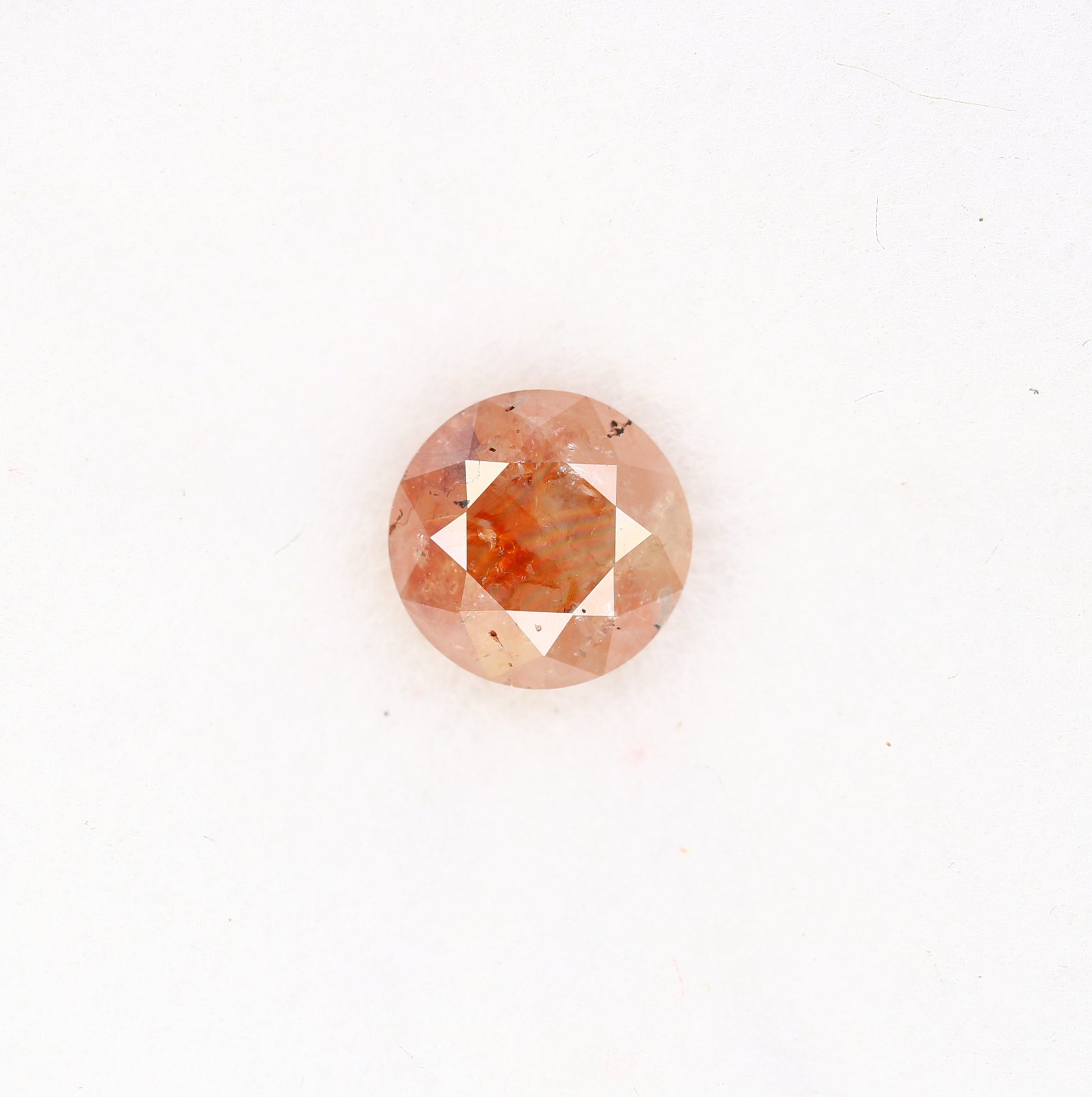 0.86 CT Natural Round Brilliant Cut Peach Loose 5.40 MM Diamond For Proposal Ring - JayKrishna Diamond
