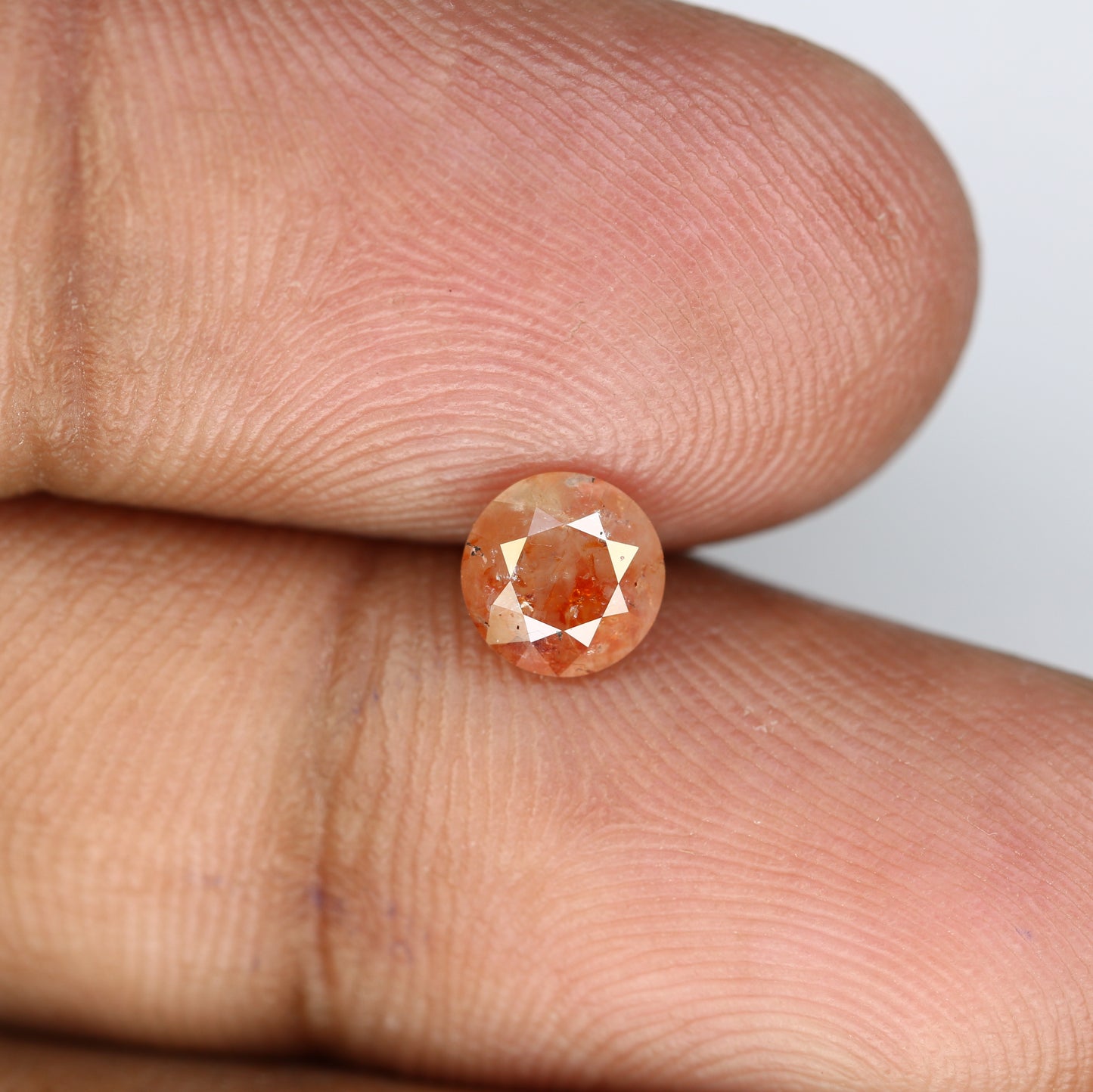 0.86 CT Natural Round Brilliant Cut Peach Loose 5.40 MM Diamond For Proposal Ring - JayKrishna Diamond