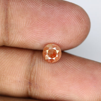 0.86 CT Natural Round Brilliant Cut Peach Loose 5.40 MM Diamond For Proposal Ring - JayKrishna Diamond