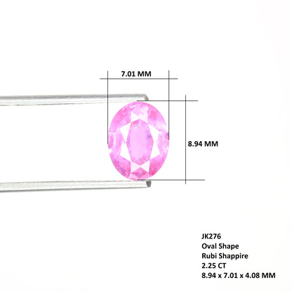 2.25 CT Loose Oval Shape Natural Ruby Sapphire Gemstone For Wedding Ring - JayKrishna Diamond