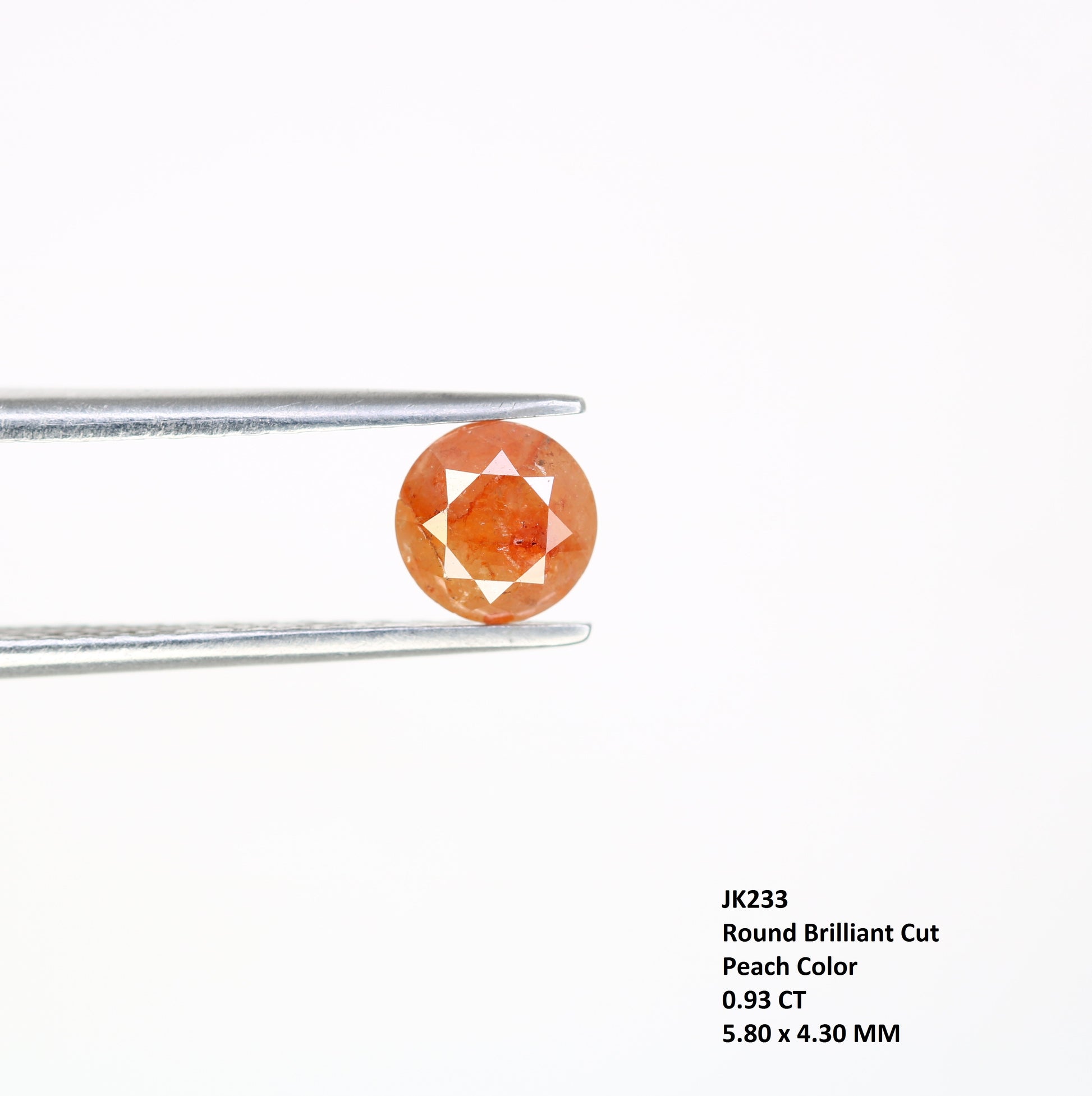 0.93 CT Natural Brilliant Cut Peach Loose Round Diamond For Proposal Ring - JayKrishna Diamond