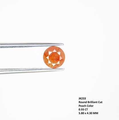 0.93 CT Natural Brilliant Cut Peach Loose Round Diamond For Proposal Ring - JayKrishna Diamond