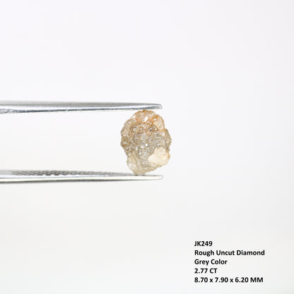 2.77 CT Irregular Shape Grey Uncut Raw Rough Diamond For Wedding Ring - JayKrishna Diamond