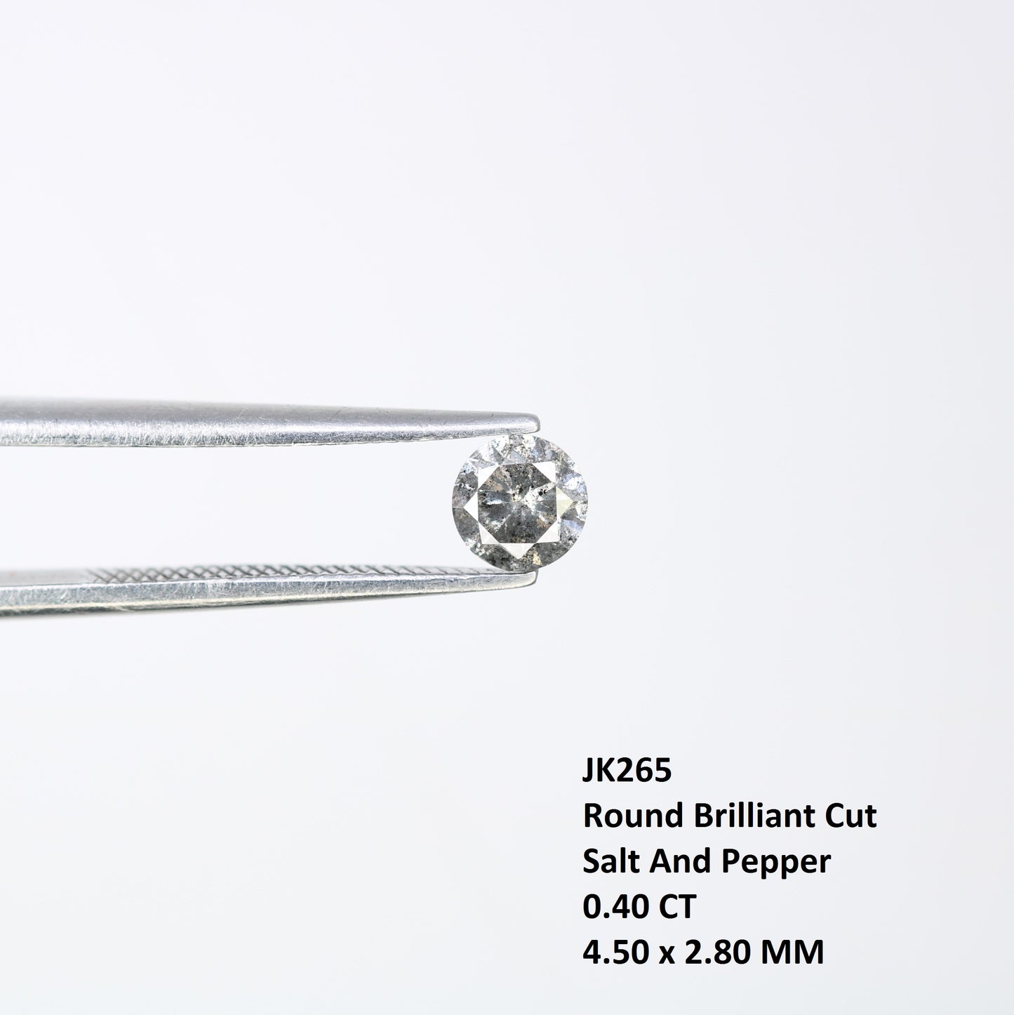 0.40 CT 4.50 x 2.80 MM Round Brilliant Cut Natural Salt and Pepper Diamond for Custom Engagement Rings, Unique Fine Jewelry & Ethical Bridal Jewelry - JayKrishna Diamond