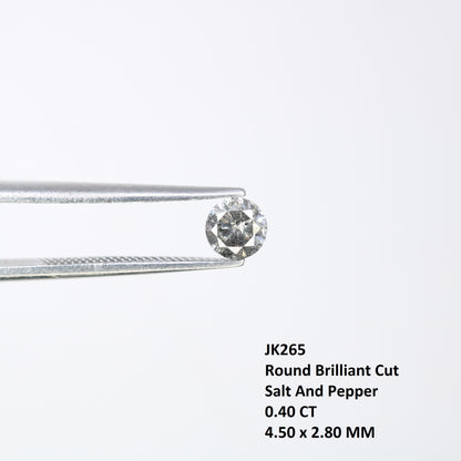 0.40 CT 4.50 x 2.80 MM Round Brilliant Cut Natural Salt and Pepper Diamond for Custom Engagement Rings, Unique Fine Jewelry & Ethical Bridal Jewelry - JayKrishna Diamond