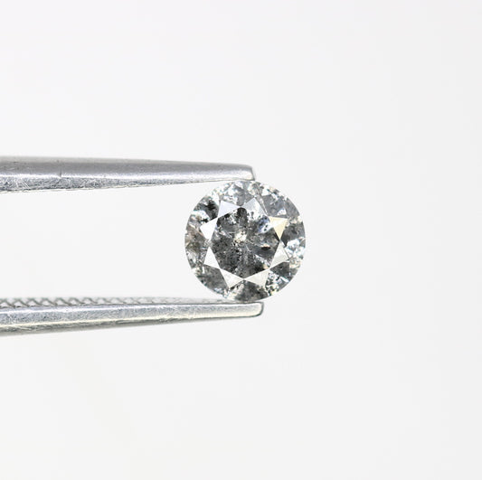 Unique 0.36 CT Salt & Pepper Round Brilliant Cut Diamond | Perfect for Engagement Rings | 4.50 x 2.70 MM - JayKrishna Diamond