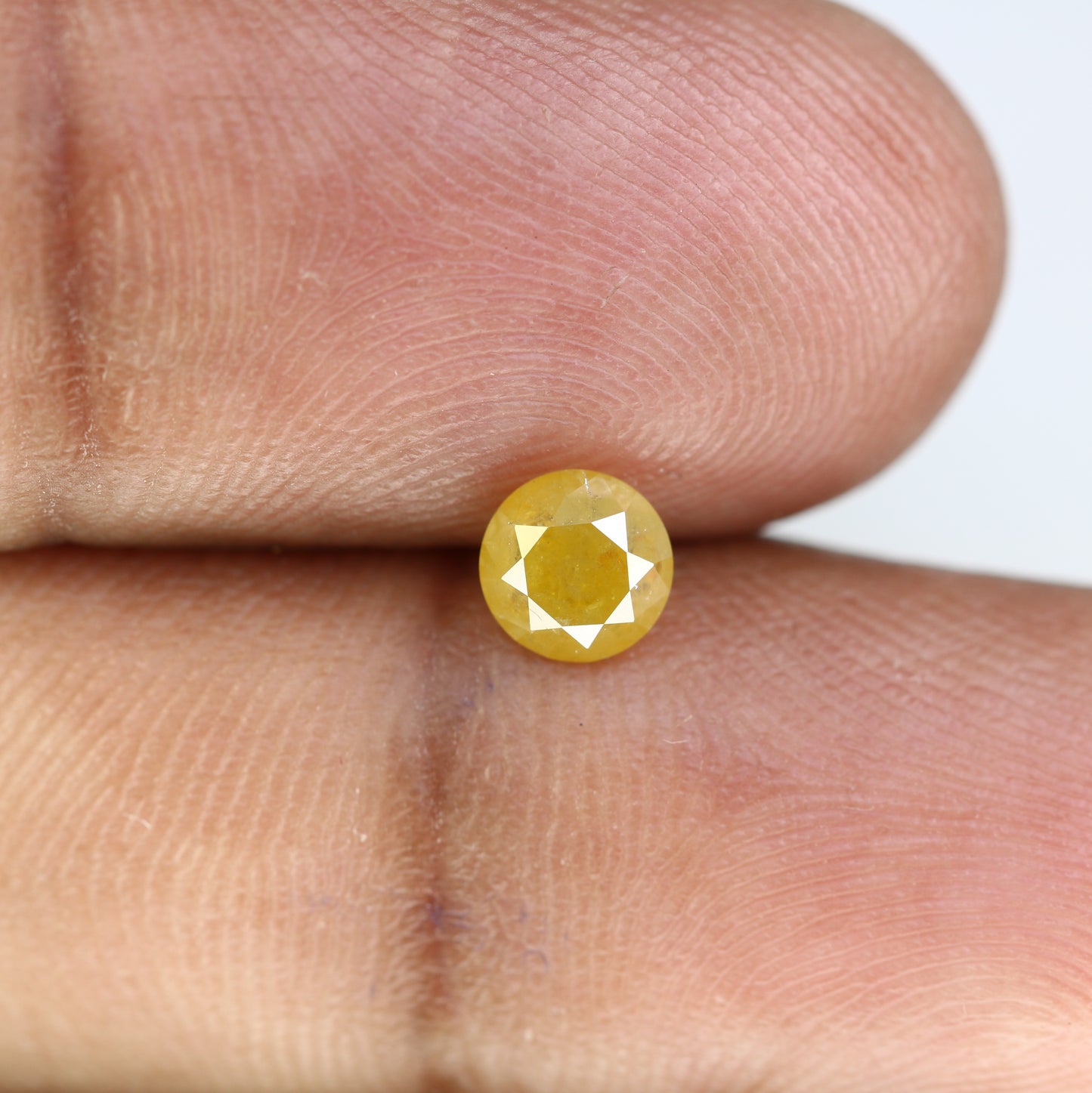 0.84 CT Round Brilliant Cut Yellow Diamond For Engagement Ring - JayKrishna Diamond