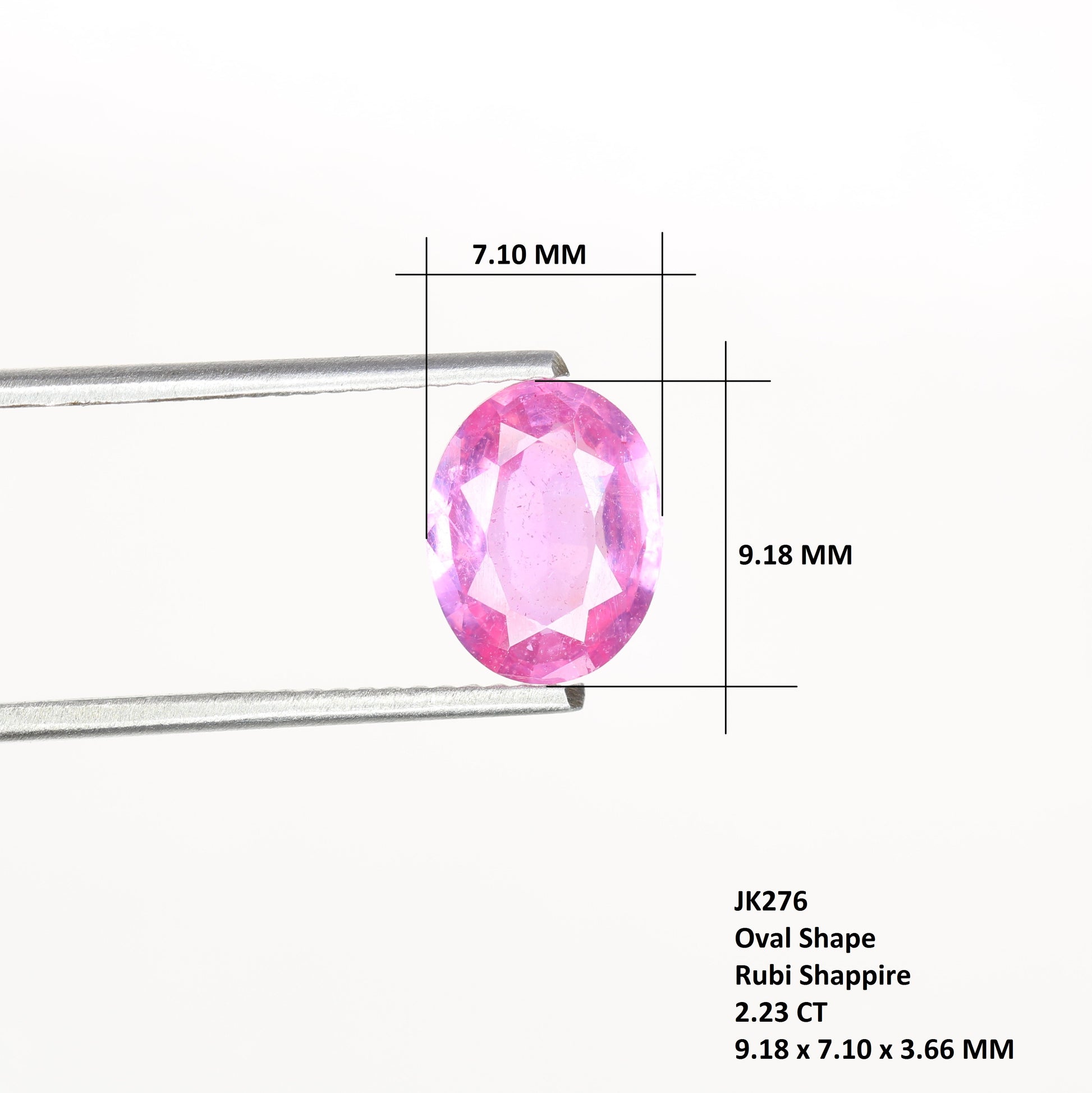2.23 CT Natural Pink Ruby Sapphire Oval Shape Gemstone For Promise Ring - JayKrishna Diamond