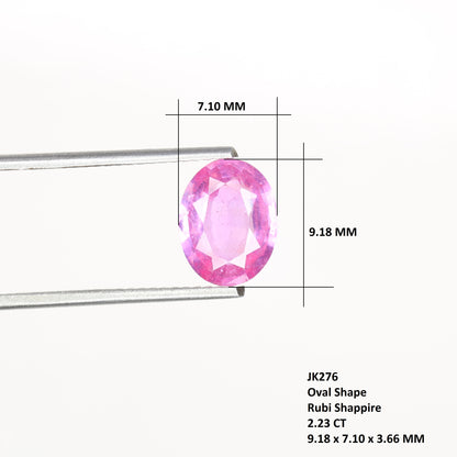 2.23 CT Natural Pink Ruby Sapphire Oval Shape Gemstone For Promise Ring - JayKrishna Diamond