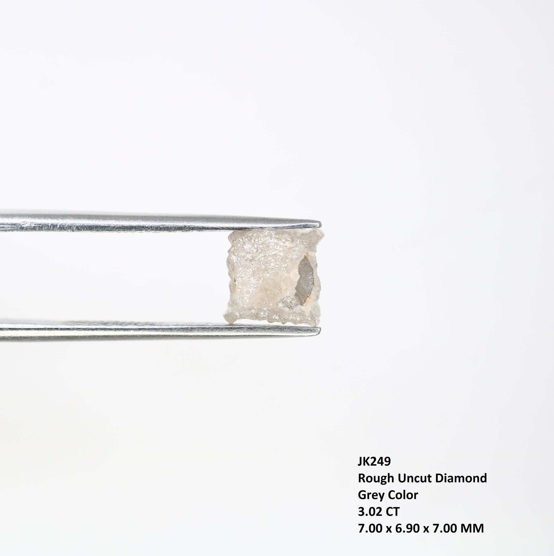 3.02 CT Uncut Grey Irregular Shape Raw Rough Diamond For Promise Ring - JayKrishna Diamond