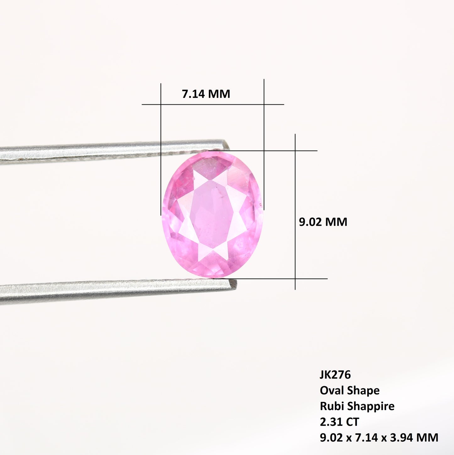 2.31 CT Fancy Ruby Sapphire Oval Cut Gemstone For Proposal Ring - JayKrishna Diamond