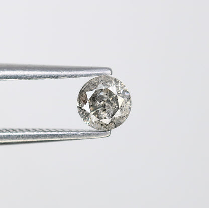 0.35 CT 4.20MM Loose Salt and Pepper Round Brilliant Cut Diamond | Perfect for Custom Engagement Rings, Unique Rustic Jewelry & Wedding Bands - JayKrishna Diamond
