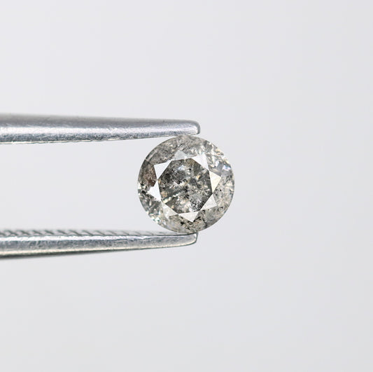 0.35 CT 4.20MM Loose Salt and Pepper Round Brilliant Cut Diamond | Perfect for Custom Engagement Rings, Unique Rustic Jewelry & Wedding Bands - JayKrishna Diamond