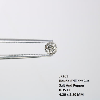 0.35 CT 4.20MM Loose Salt and Pepper Round Brilliant Cut Diamond | Perfect for Custom Engagement Rings, Unique Rustic Jewelry & Wedding Bands - JayKrishna Diamond