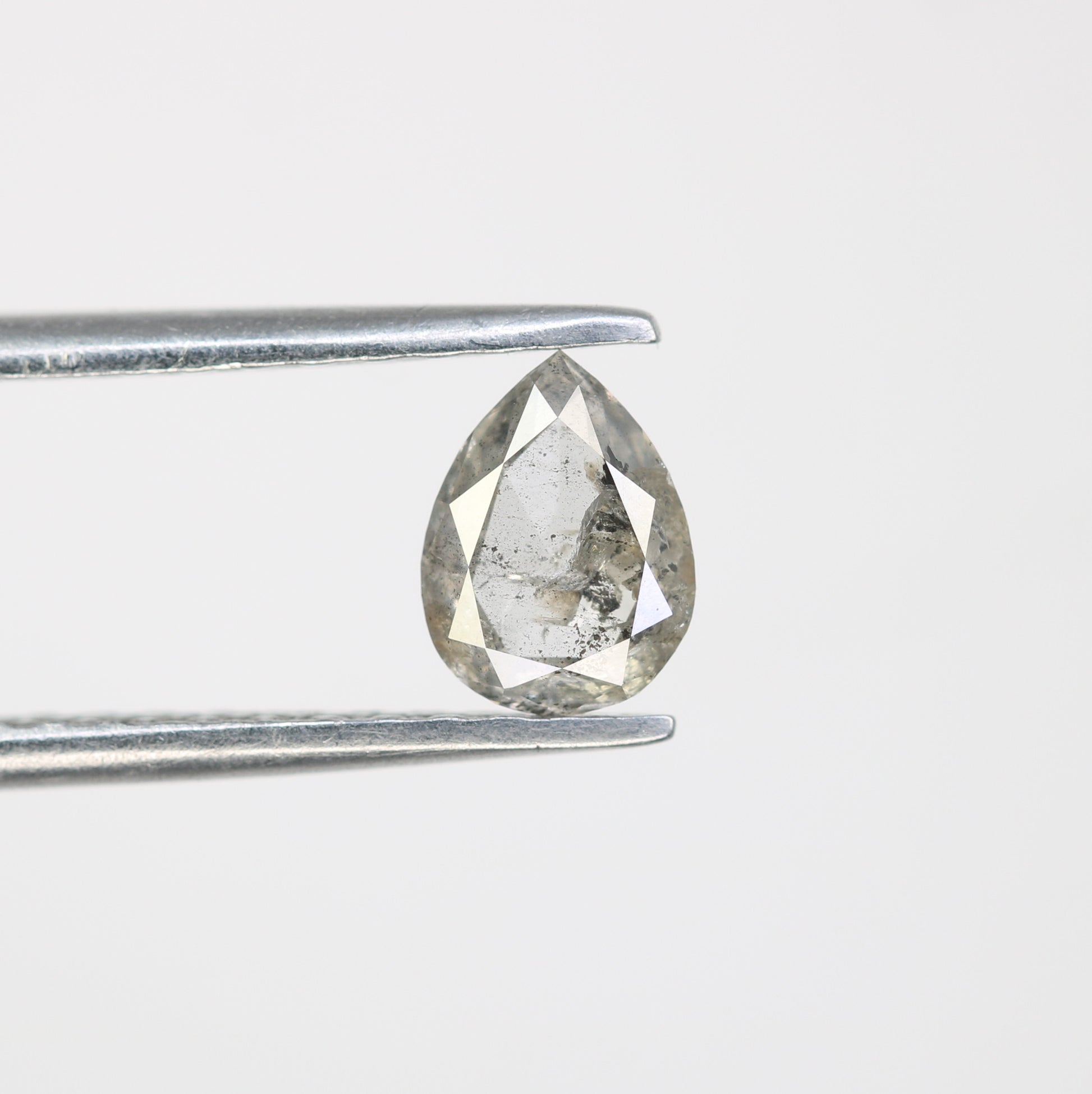0.71 CT Pear Cut Salt And Pepper Natural Diamond For Engagement Ring - JayKrishna Diamond