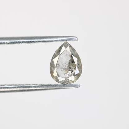 0.71 CT Pear Cut Salt And Pepper Natural Diamond For Engagement Ring - JayKrishna Diamond