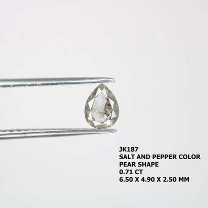 0.71 CT Pear Cut Salt And Pepper Natural Diamond For Engagement Ring - JayKrishna Diamond