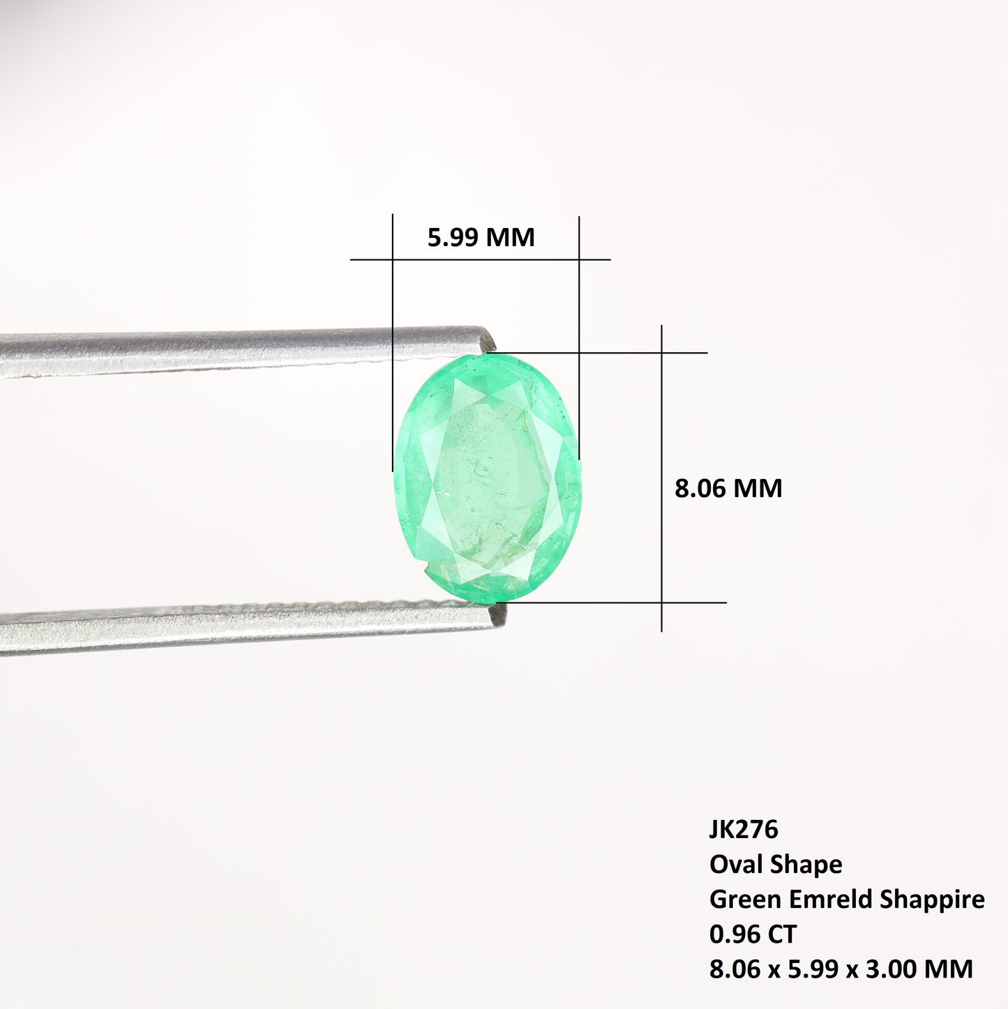 0.96 CT Beautiful Green Emerald Sapphire Oval Cut Gemstone For Engagement Ring - JayKrishna Diamond