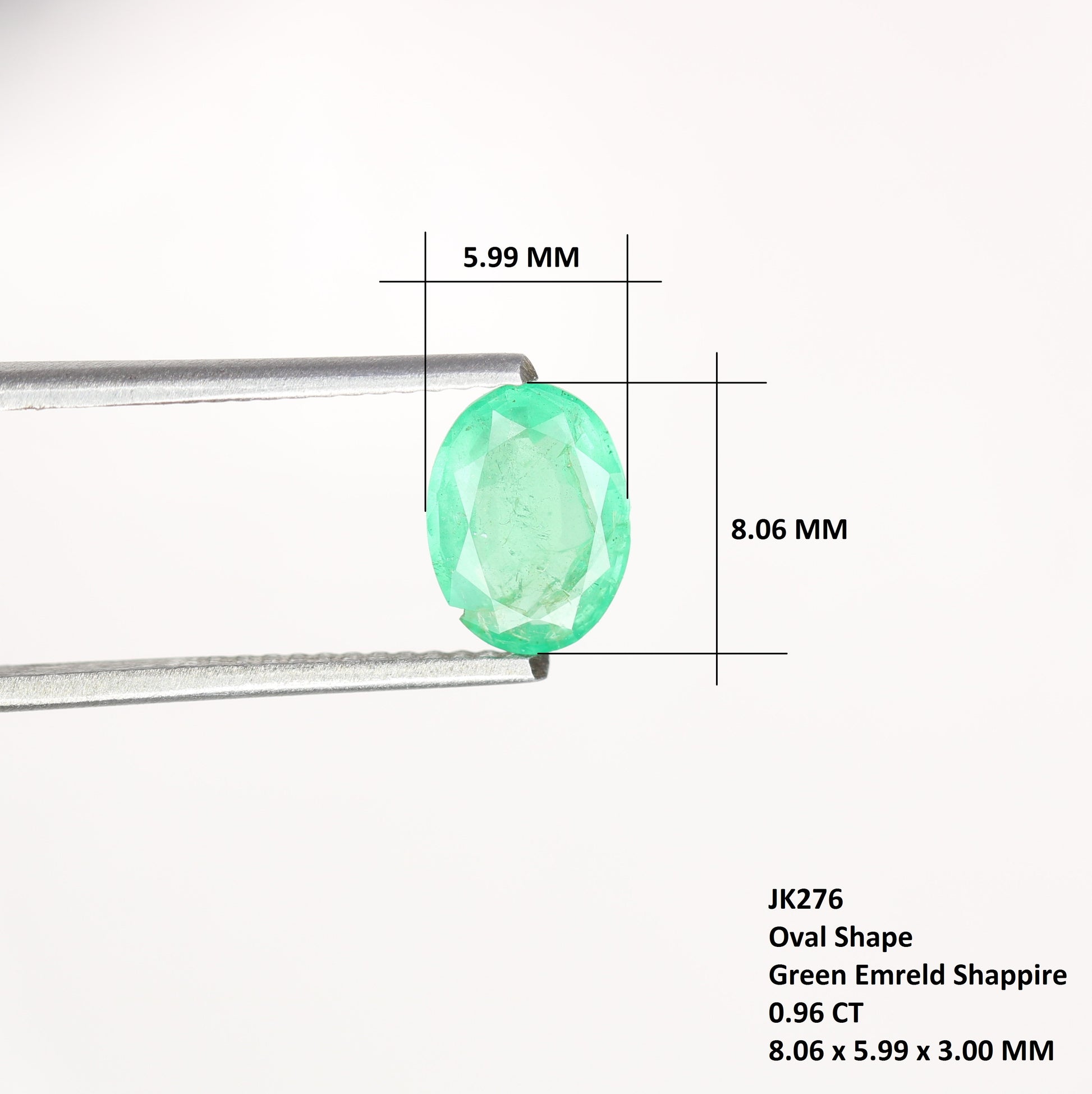 0.96 CT Beautiful Green Emerald Sapphire Oval Cut Gemstone For Engagement Ring - JayKrishna Diamond