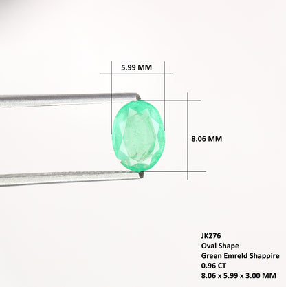 0.96 CT Beautiful Green Emerald Sapphire Oval Cut Gemstone For Engagement Ring - JayKrishna Diamond