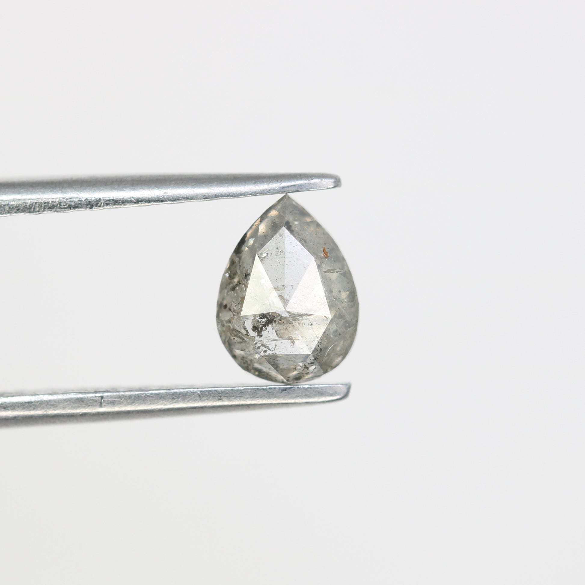 0.71 CT Pear Cut Salt And Pepper Natural Diamond For Engagement Ring - JayKrishna Diamond