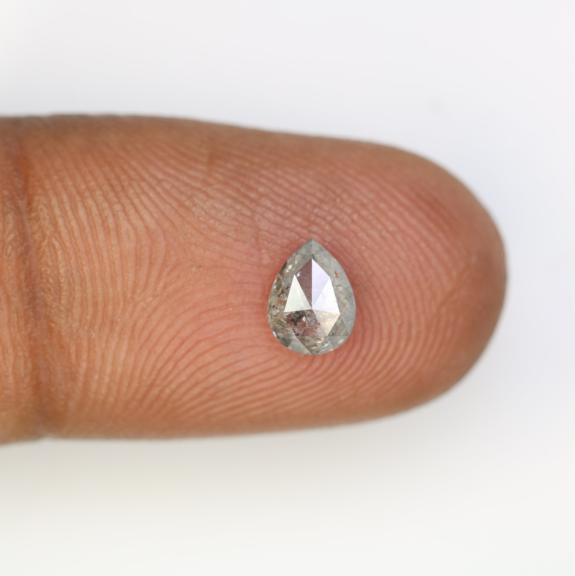 0.71 CT Pear Cut Salt And Pepper Natural Diamond For Engagement Ring - JayKrishna Diamond