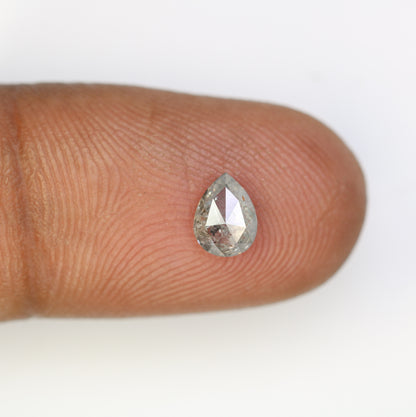 0.71 CT Pear Cut Salt And Pepper Natural Diamond For Engagement Ring - JayKrishna Diamond